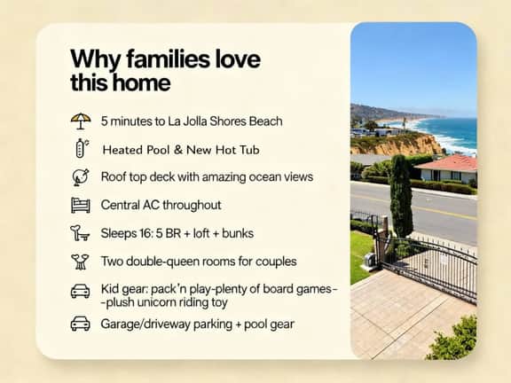 La Jolla Shores 5BR + Loft • Pool, Spa, Ocean View